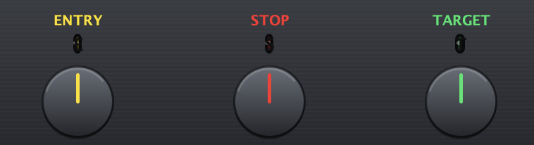 Entry, stop and target knobs